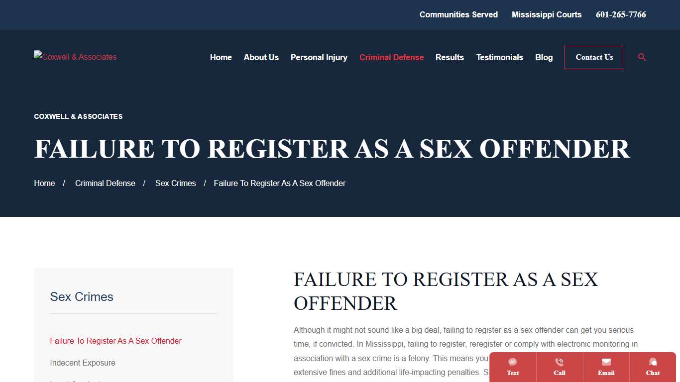 Failure to Register as a Sex Offender | Jackson Criminal Defense Lawyers