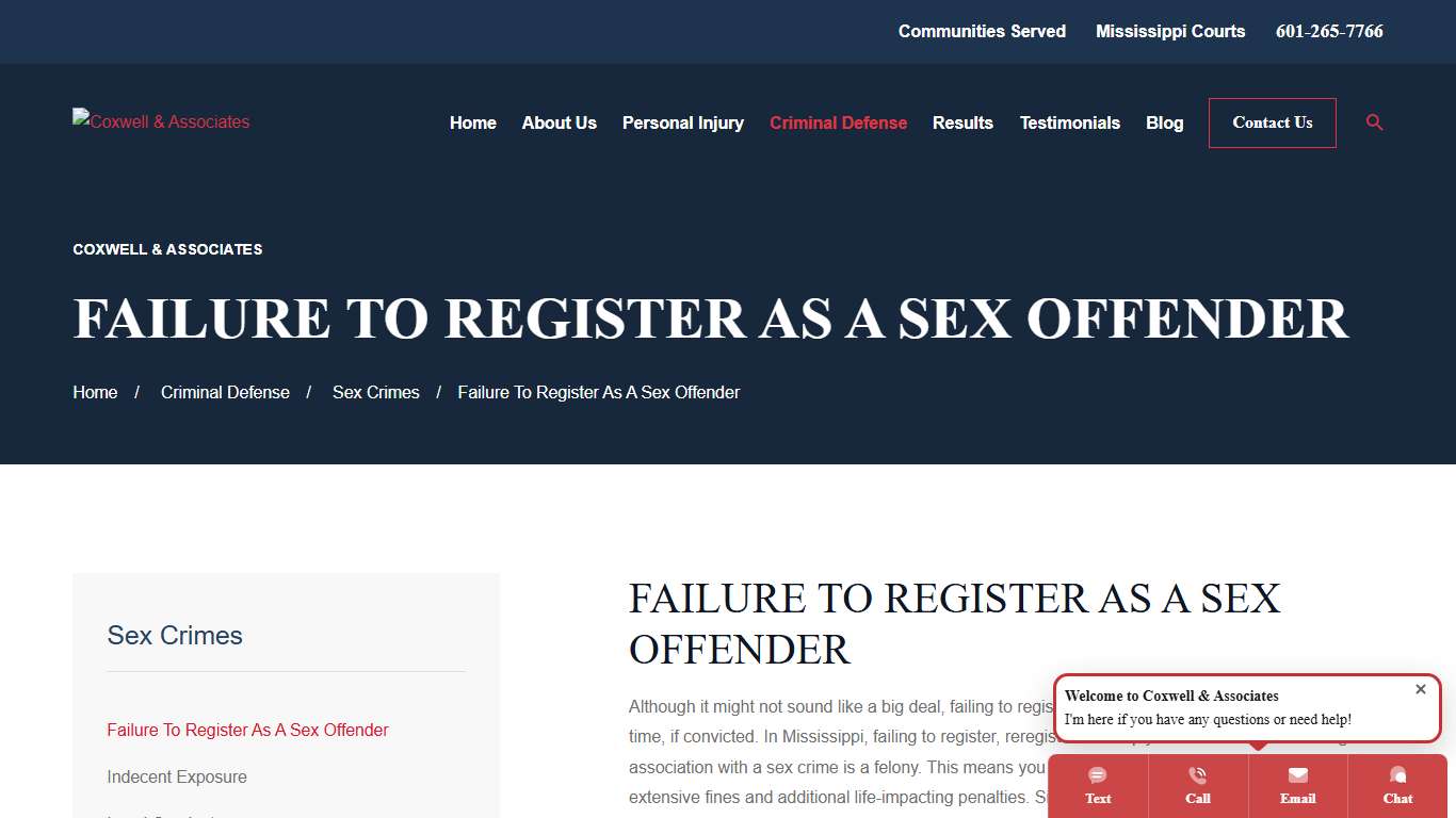 Failure to Register as a Sex Offender | Jackson Criminal Defense Lawyers
