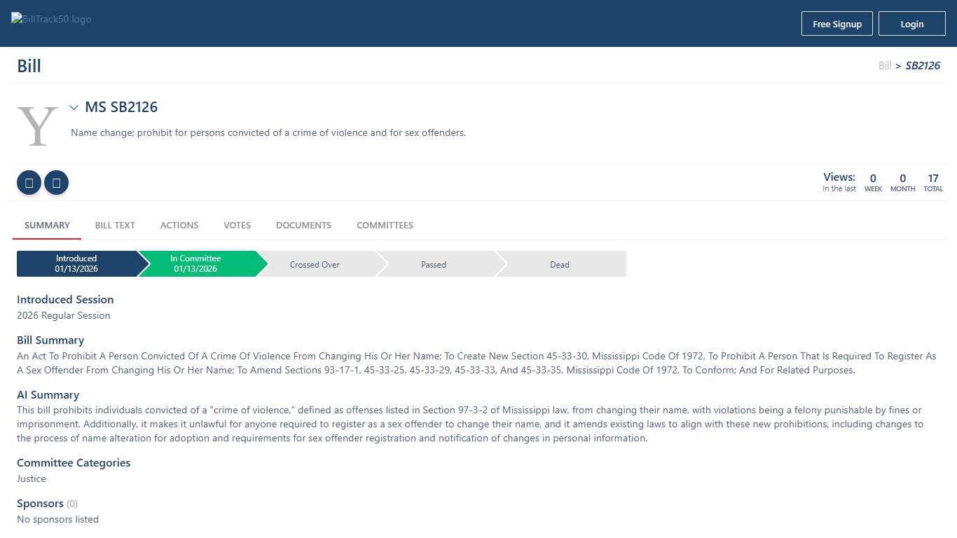 MS SB2126 | BillTrack50